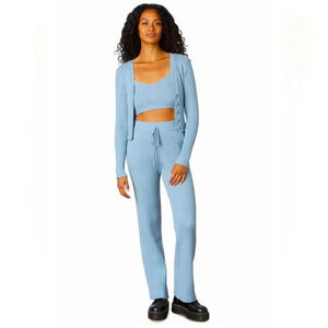 Knitted BLUE NIA RIBBED SWEATER PANT, BRAND NEW WITH TAGS, L size